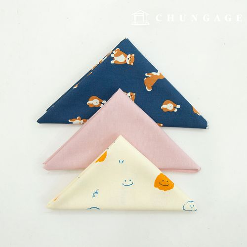 Fabric package zoo group puppy cotton fabric cloud navy pink piece of cloth 3 types 152