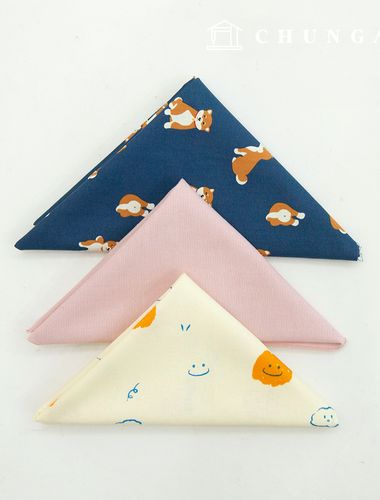 Fabric package zoo group puppy cotton fabric cloud navy pink piece of cloth 3 types 152
