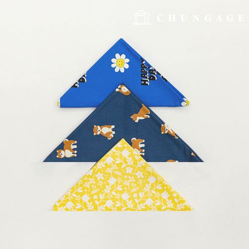 Fabric package Flower scrap fabric Daisy floral fabric Cotton Doll Puppy clothes making 3 types 119