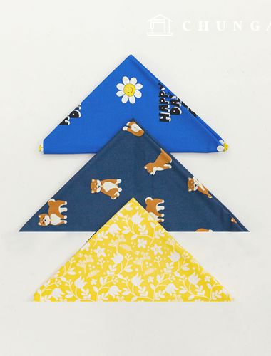 Fabric package Flower scrap fabric Daisy floral fabric Cotton Doll Puppy clothes making 3 types 119