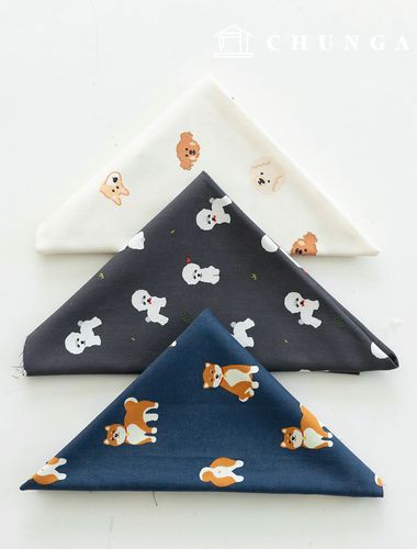 Fabric package puppy animal scrap fabric Beige Black piece of cloth 3 types 121