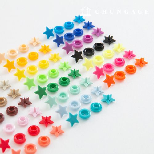 Snap Button Plastic Tee Snap Button Clothing Making Star 12mm 23 Types