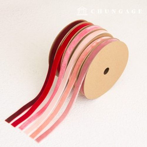 Velvet bowknot String package bowknot tape craft string 10mm pink 6 types 1 yard