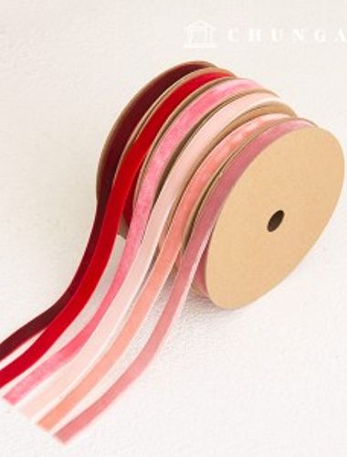Velvet bowknot String package bowknot tape craft string 10mm pink 6 types 1 yard