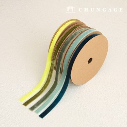 Velvet bowknot String cross-section package bowknot tape craft String 10mm green blue 5 types 1 yard
