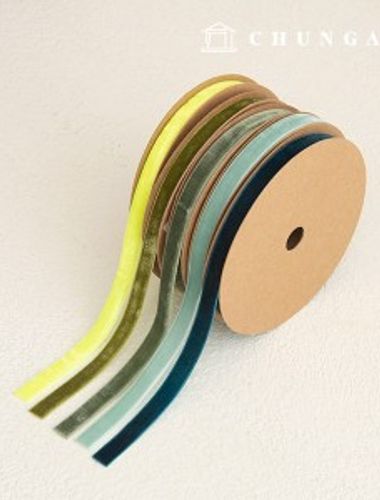 Velvet bowknot String cross-section package bowknot tape craft String 10mm green blue 5 types 1 yard