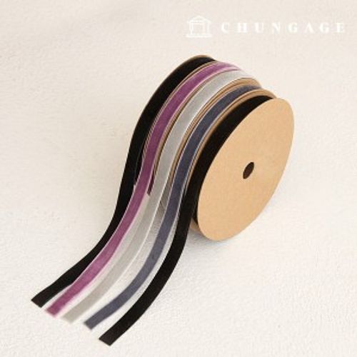 Velvet bowknot string cross-section package bowknot tape craft string 10mm purple black 5 types 1 yard