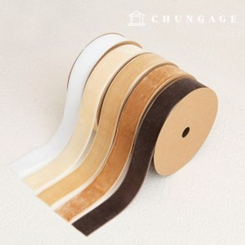 Bowknot String Tape Section Velvet Package Bowknot Craft String 25mm Beige 5 Types 1 Yard
