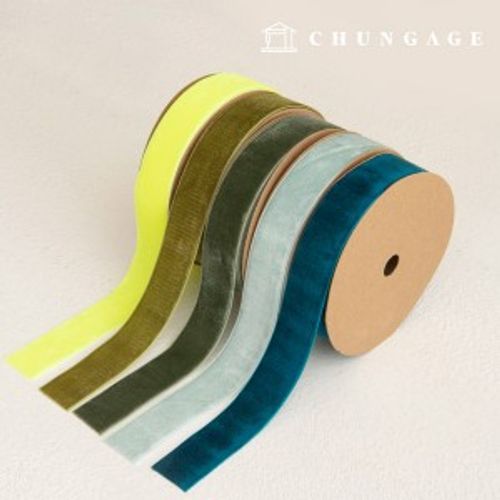 Velvet bowknot String cross-section package bowknot tape craft String 25mm green blue 5 types 1 yard