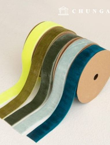 Velvet bowknot String cross-section package bowknot tape craft String 25mm green blue 5 types 1 yard