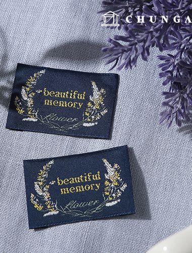 Cotton label double-folded decorative label floral special limited beautiful navy 53927
