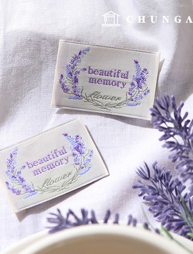 Cotton label double-folded decorative label floral special limited beautiful lilac 53928