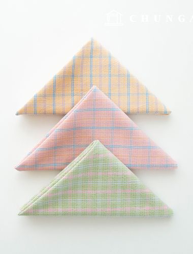 Fabric package Check scrap fabric cotton scrap fabric Washing Check Vintage Pastel Harmony 3 types