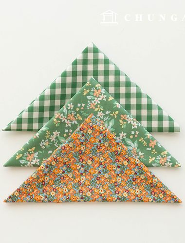 Fabric package Flower scrap fabric floral check fabric Doll puppy clothes making 3 types 166