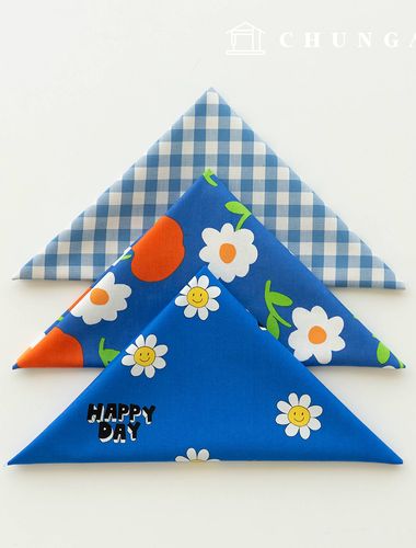 Fabric package Flower scrap fabric flower pattern Fruit check fabric Doll puppy clothes making 3 types 173