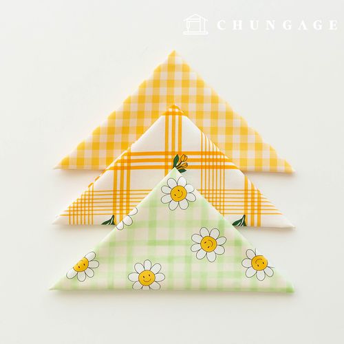 Fabric package Flower scrap fabric floral check fabric Doll puppy clothes making 3 types 172