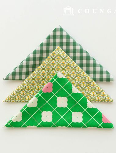 Fabric package Flower scrap fabric floral check fabric Doll puppy clothes making 3 types 171