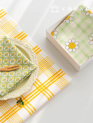 Fabric package Flower scrap fabric floral check fabric Doll puppy clothes making 3 types 192