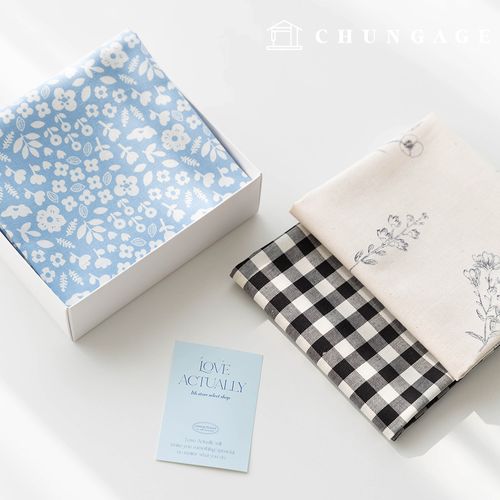 Fabric package Flower scrap fabric floral check fabric Doll puppy clothes making 3 types 199