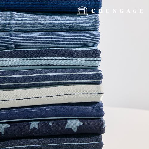 Denim fabric, blue denim, bio-washed denim fabric, Stripe Fabric, Blue Star 10 types