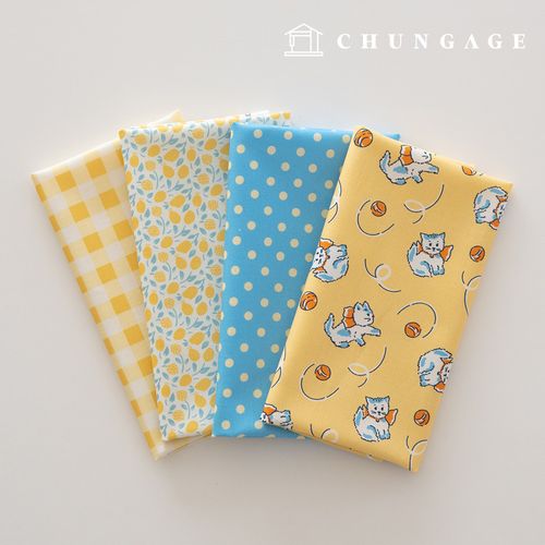 Fabric Package Cat Scrap Fabric Check Fabric Doll Dog Clothes Making 4 Types 209