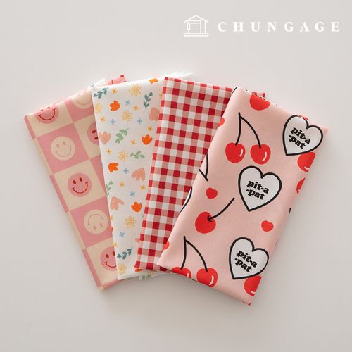 Fabric Package Cherry Scrap Fabric Check Fabric Doll Puppy Clothes Making 4 Types 210