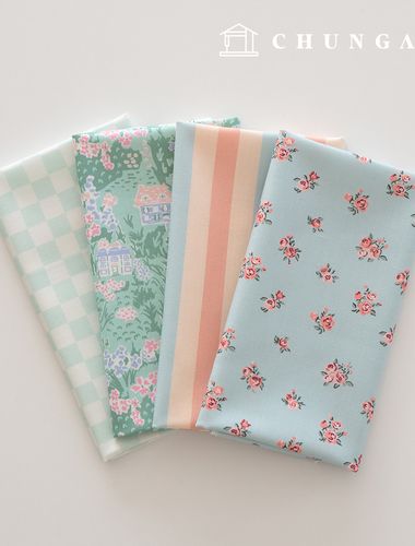 Fabric Package Flower Scrap Fabric Check Fabric Doll Puppy Clothes Making 4 Types 212