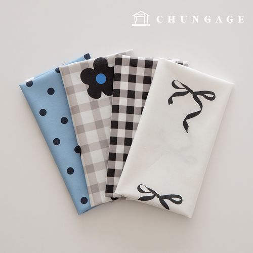 Fabric package bowknot scrap fabric check fabric doll dog clothes making 4 types 216