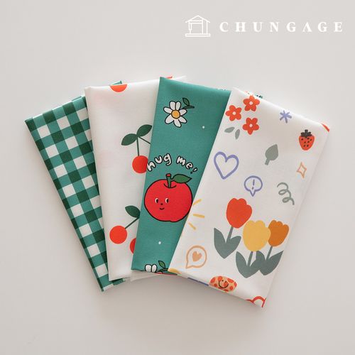 Fabric package apple scrap fabric checkered fabric doll puppy clothes making 4 types 219