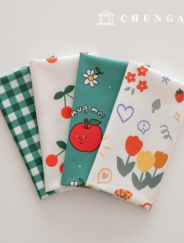 Fabric package apple scrap fabric checkered fabric doll puppy clothes making 4 types 219