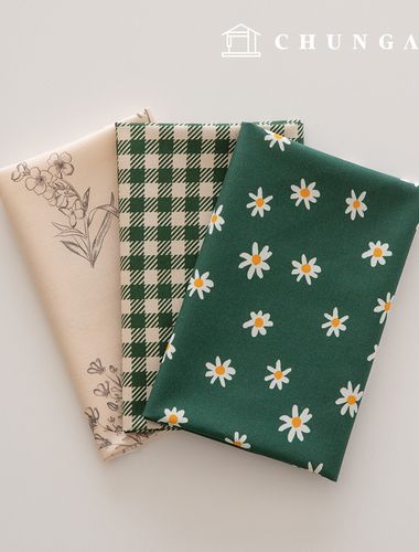 Fabric Package Flower Scrap Fabric Check Fabric Doll Puppy Clothes Making 3 Types 221