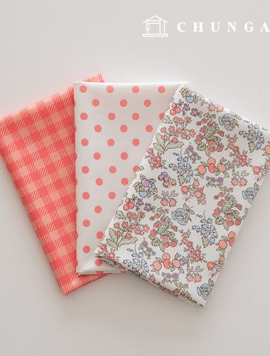 Fabric Package Flower Scrap Fabric Check Fabric Doll Puppy Clothes Making 3 Types 224