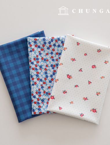 Fabric Package Flower Scrap Fabric Check Fabric Doll Puppy Clothes Making 3 Types 225