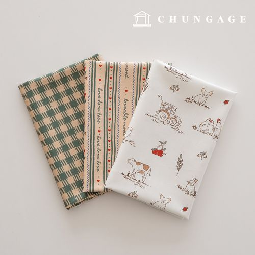 Fabric Package Animal Scrap Fabric Check Fabric Doll Puppy Clothes Making 3 Types 226