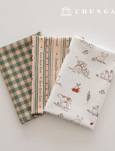 Fabric Package Animal Scrap Fabric Check Fabric Doll Puppy Clothes Making 3 Types 226