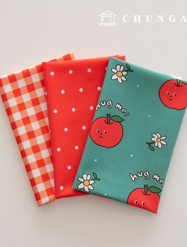 Fabric Package: Apple Scrap Fabric Check Fabric Doll Puppy Clothes Making 3 Types 231