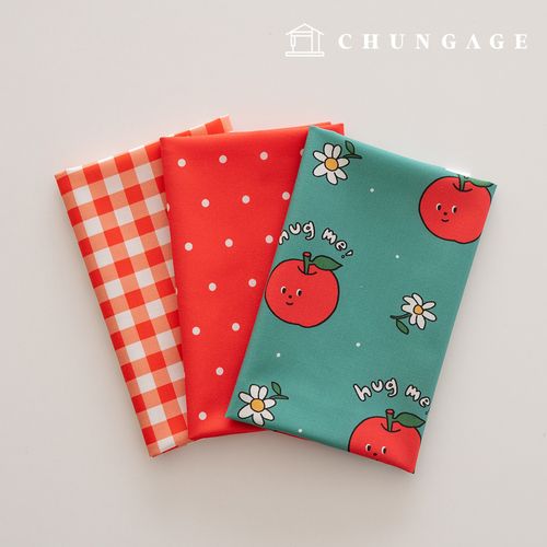 Fabric Package: Apple Scrap Fabric Check Fabric Doll Puppy Clothes Making 3 Types 231