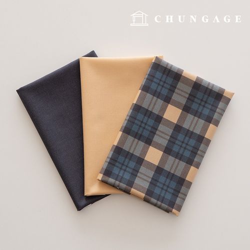 Fabric Package: Plain Scrap Fabric, Checked Fabric, Doll Dog Clothes Making, 3 Types, 232