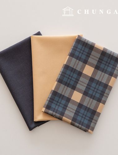 Fabric Package: Plain Scrap Fabric, Checked Fabric, Doll Dog Clothes Making, 3 Types, 232