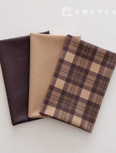 Fabric Package: Plain Scrap Fabric, Checked Fabric, Doll Dog Clothes Making, 3 Types, 234