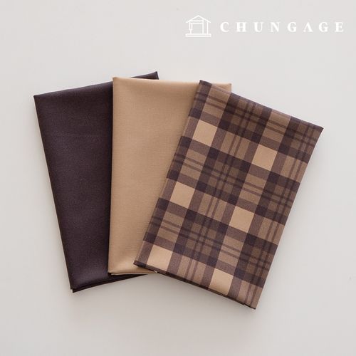 Fabric Package: Plain Scrap Fabric, Checked Fabric, Doll Dog Clothes Making, 3 Types, 234