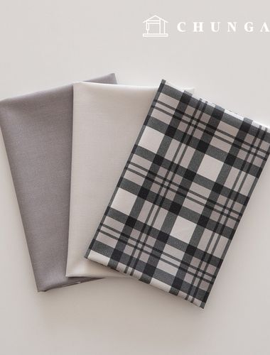 Fabric Package: Plain Scrap Fabric, Checked Fabric, Doll Dog Clothes Making, 3 Types, 235