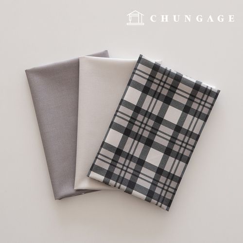 Fabric Package: Plain Scrap Fabric, Checked Fabric, Doll Dog Clothes Making, 3 Types, 235