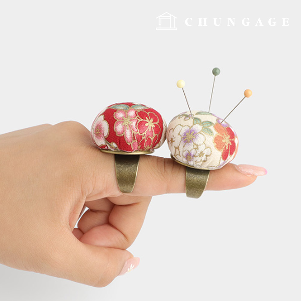 Ring pin cushion, hourglass pin holder, needle holder, finger pin holder, random color 68258