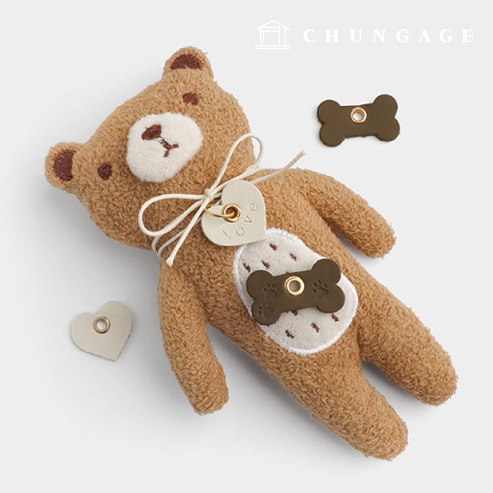 Leather Label Name Tag Pendant Set Heart 68150