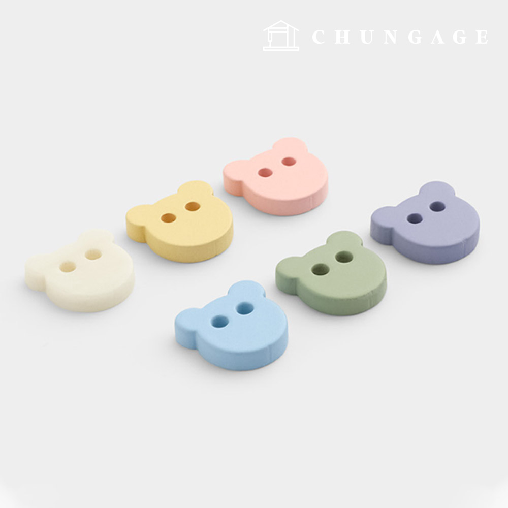 Plastic Button Color Mix 12mm Cereal Bear 6-Pack 68151