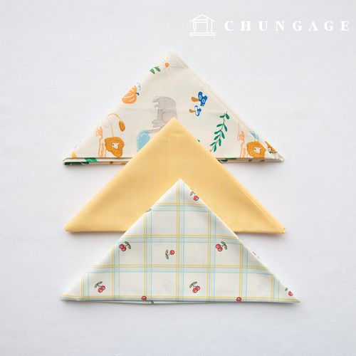 Fabric package Flower pattern Check fabric Animal tulip Yellow piece fabric 3 types 100