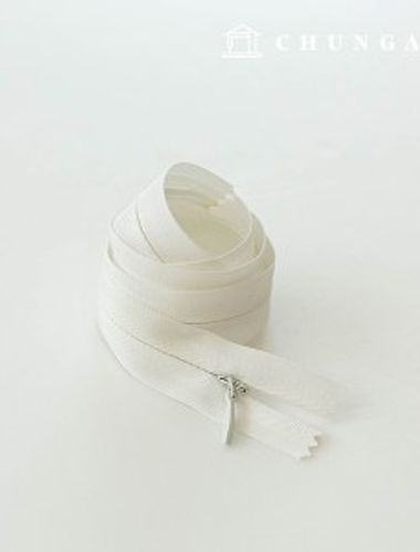 Console zipper hidden single zipper 60cm whiteivory