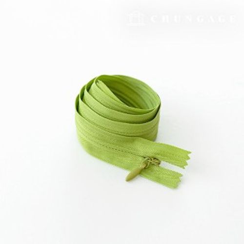 Console zipper hidden single zipper 60cm Yellow green