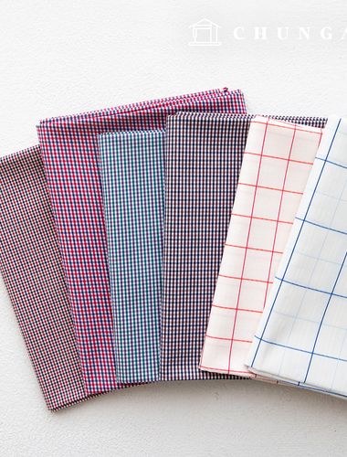 Cotton Check fabric, pre-dyed fabric, newtro retro tile, Vintage Check